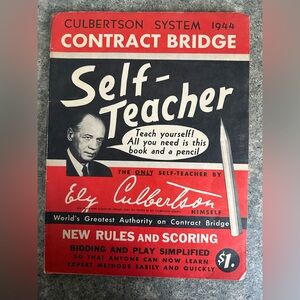 Self-Teacher Contract Bridge Book 1944 rules & scoring